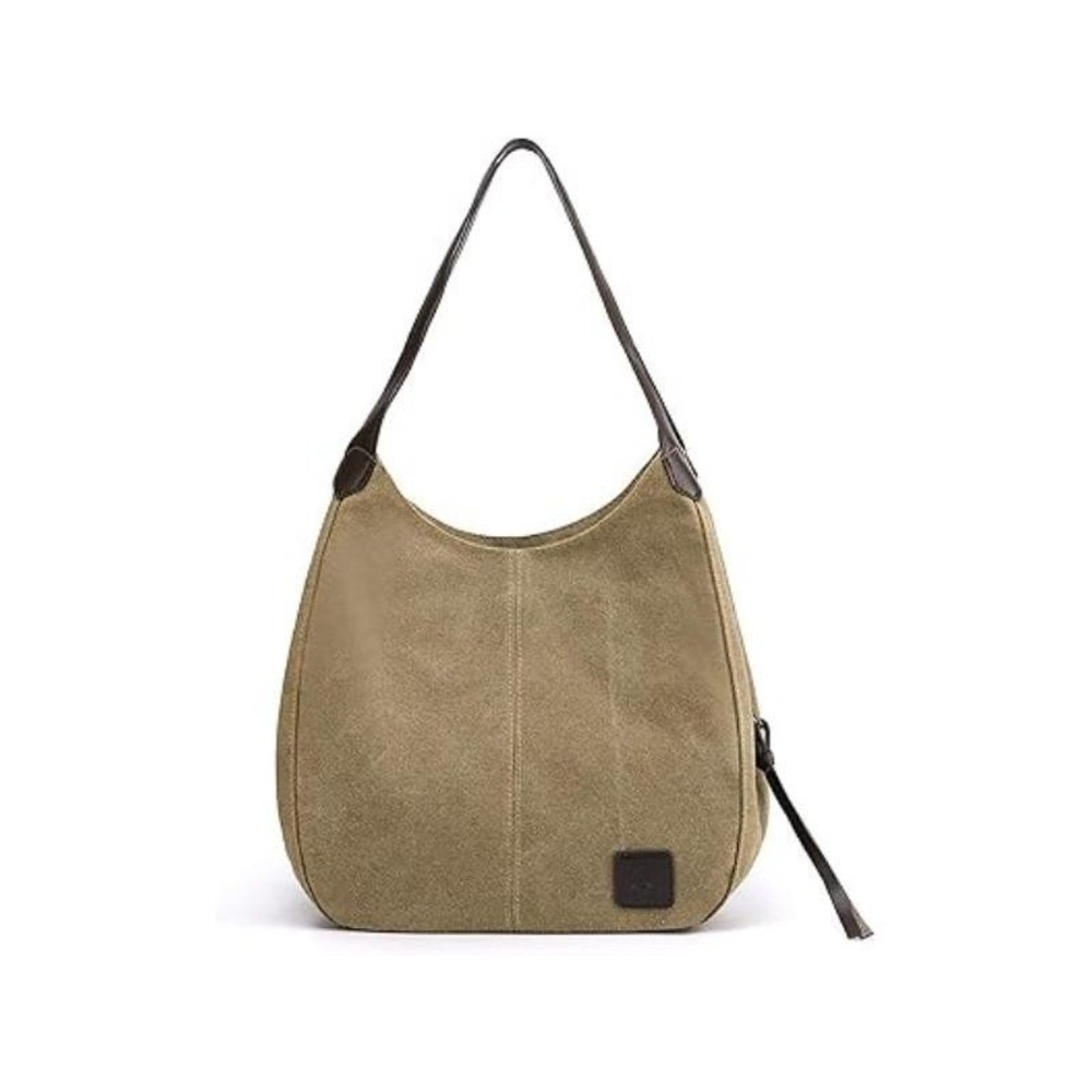 The Canvas Hobo Tote Bag Purse - 16 oz Lightweight Canvas Tote - Beige